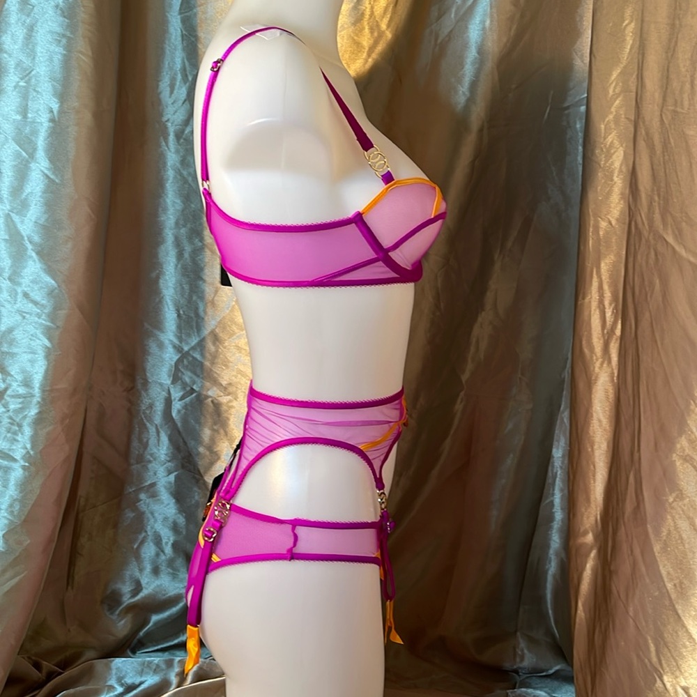 Honey Birdette Saskia Magenta 3 PC Set - Picture 4 of 4